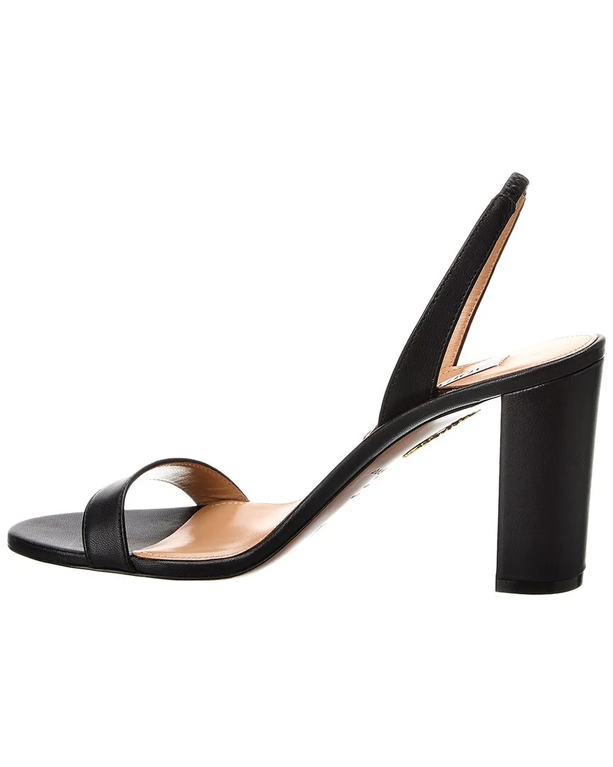 Aquazzura So Nude Block 85 Leather Slingback Sandal