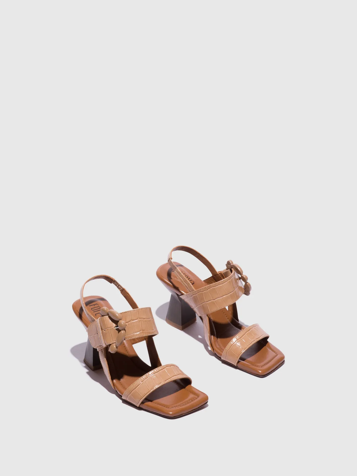 Beige Appliqus Sandals