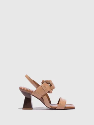 Beige Appliqus Sandals