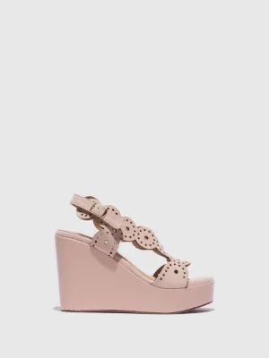 Beige Wedge Sandals