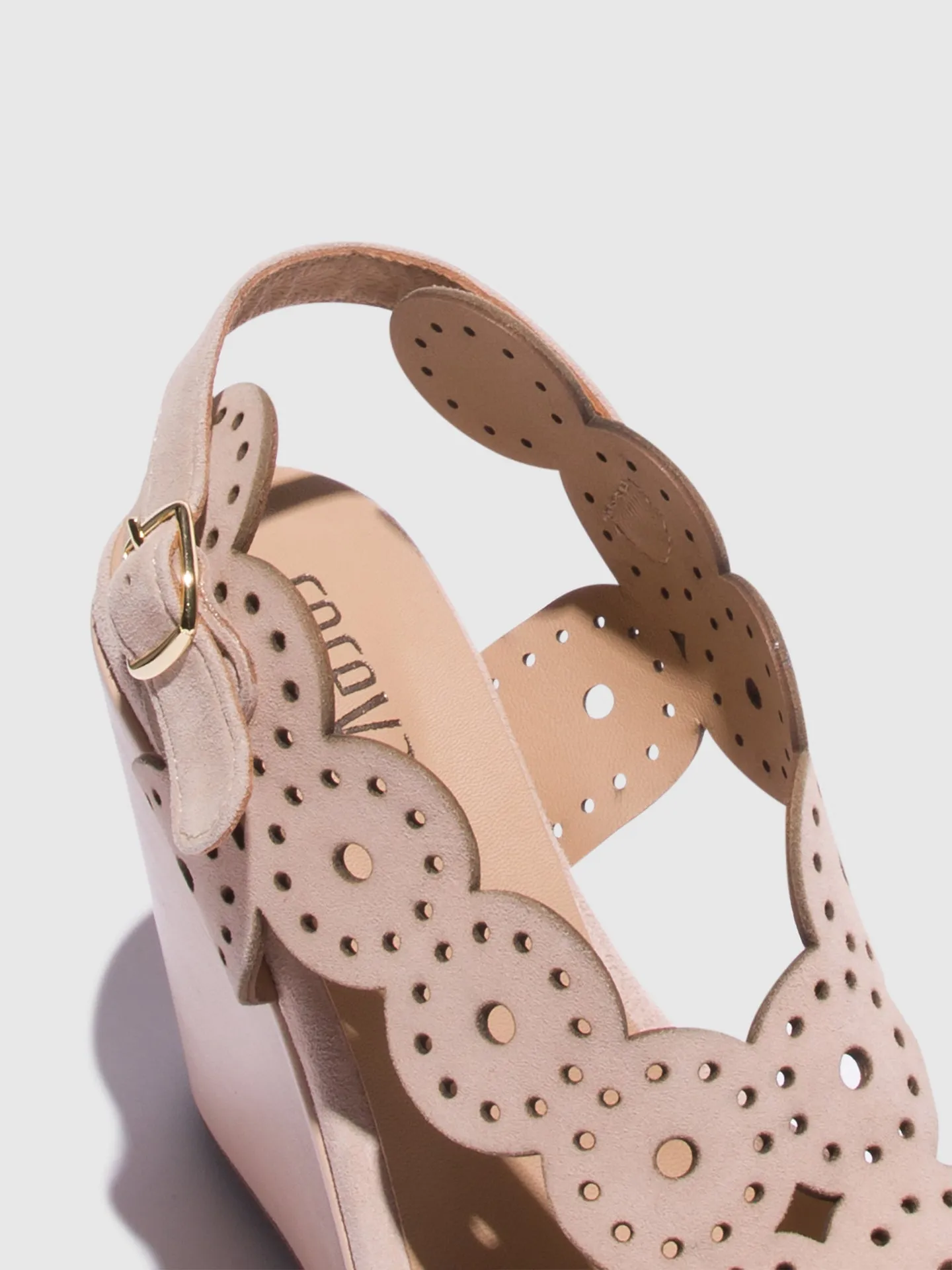 Beige Wedge Sandals