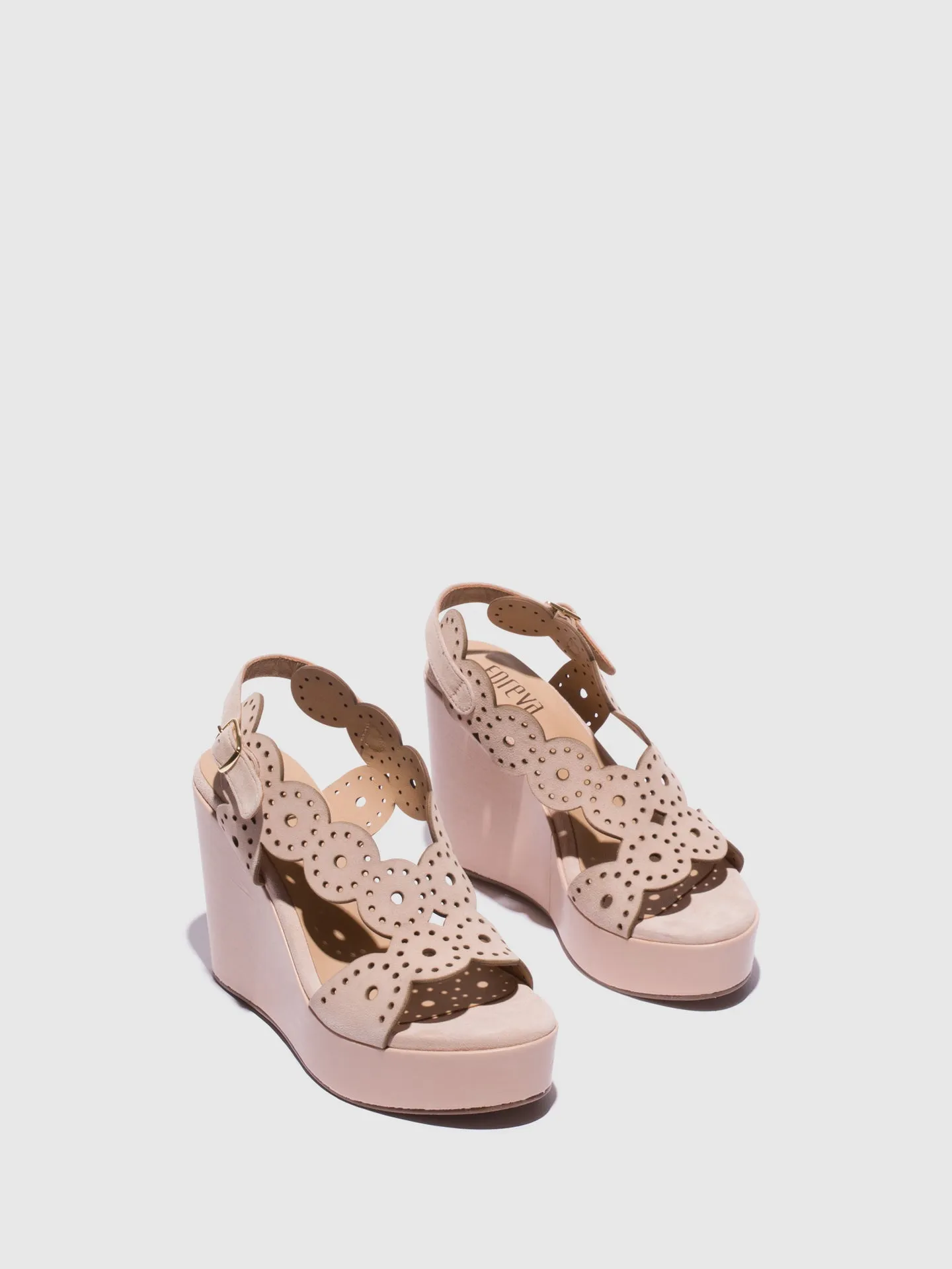 Beige Wedge Sandals