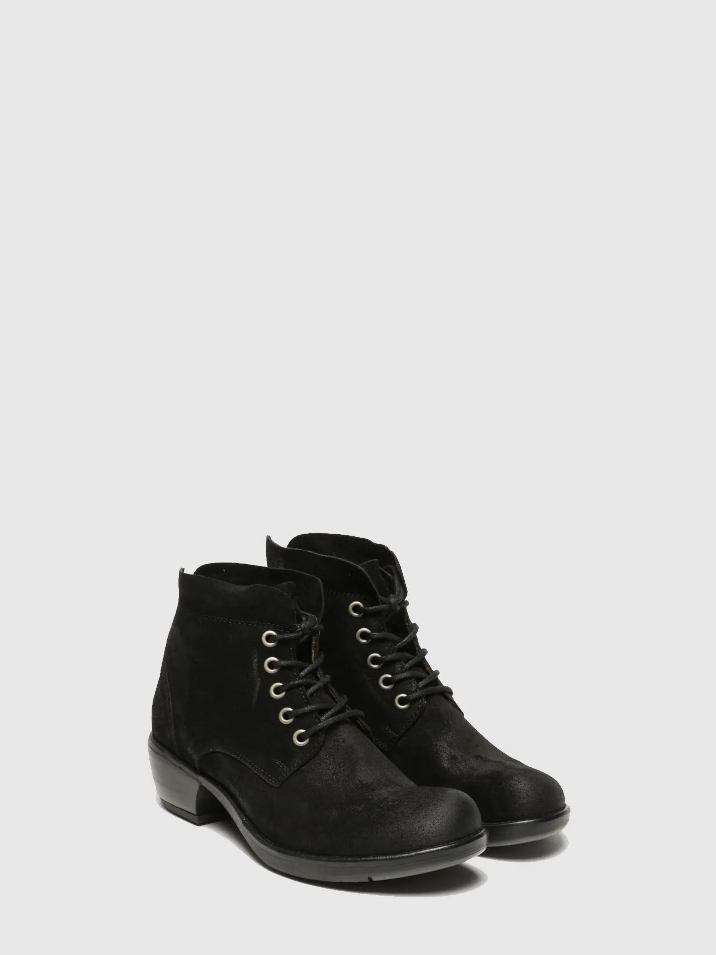 Black Lace-up Ankle Boots