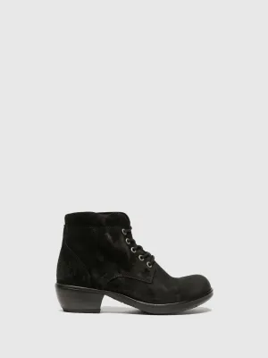 Black Lace-up Ankle Boots