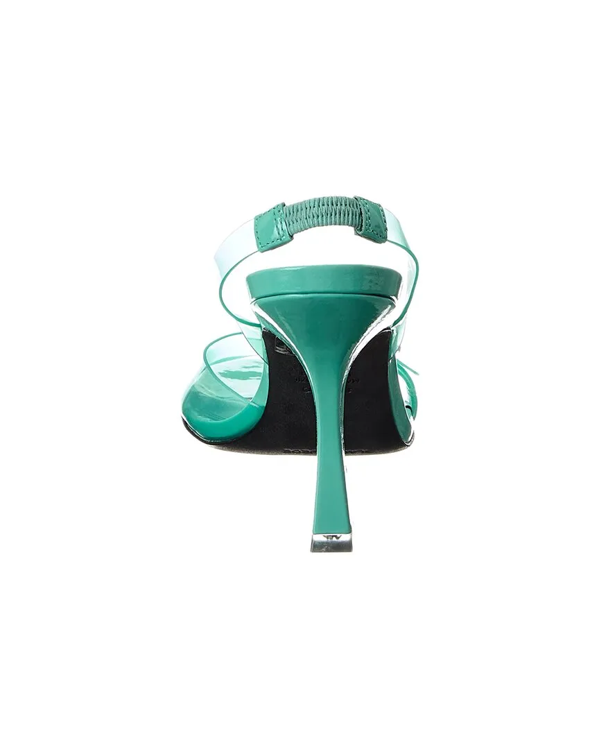 Black Suede Studio Porsha Vinyl & Patent Slingback Sandal