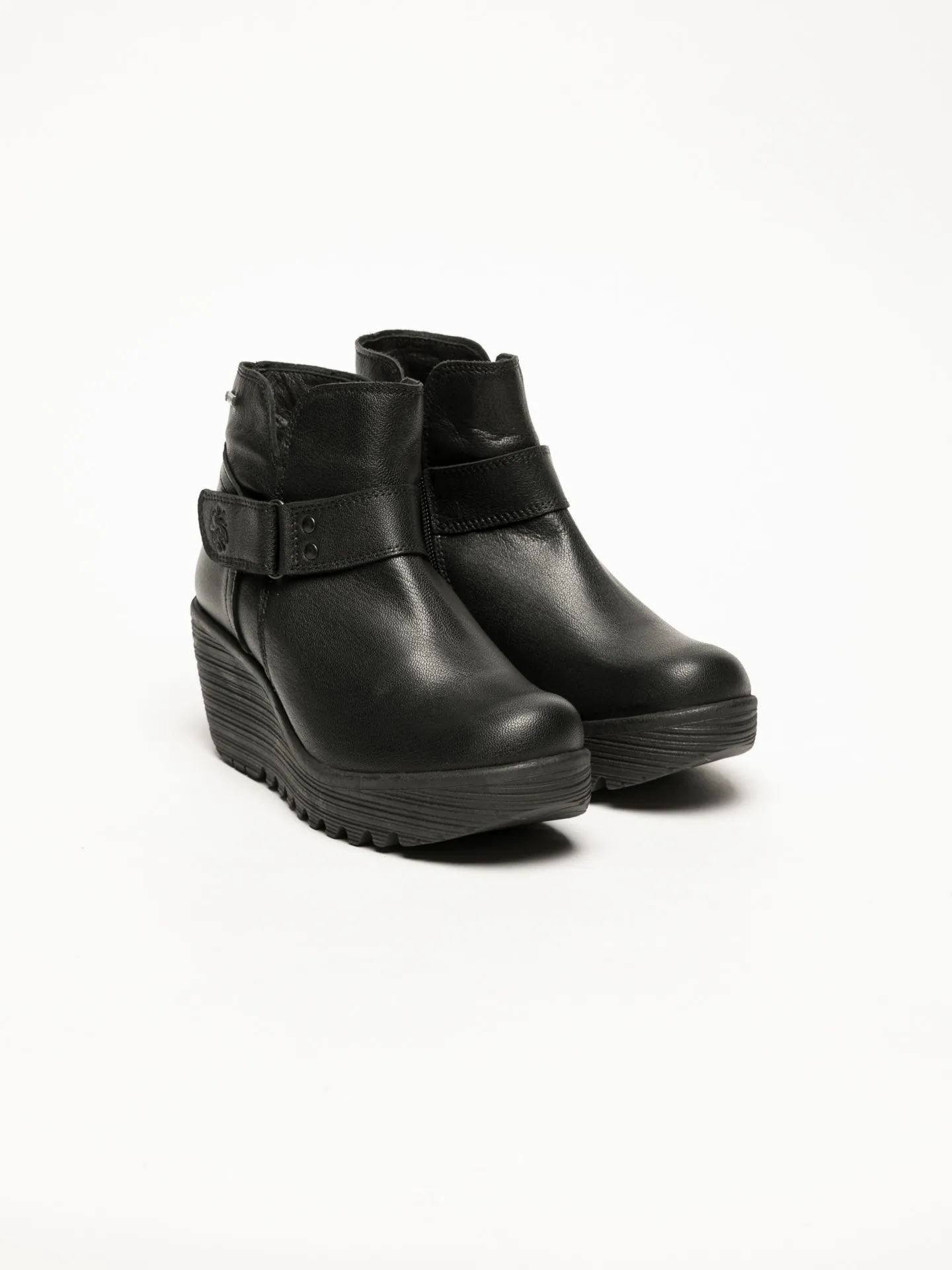 Black Velcro Ankle Boots