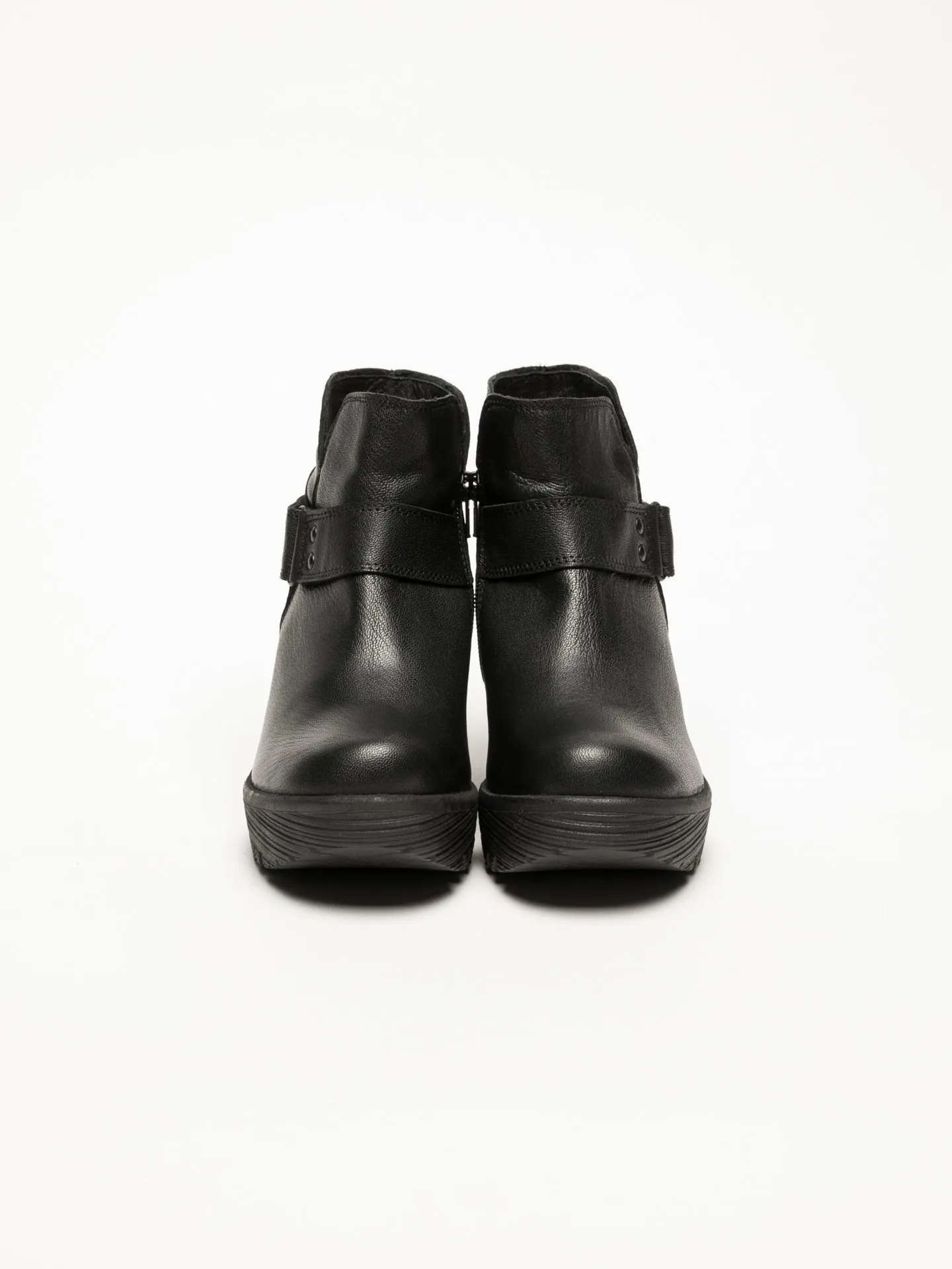 Black Velcro Ankle Boots