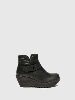 Black Velcro Ankle Boots