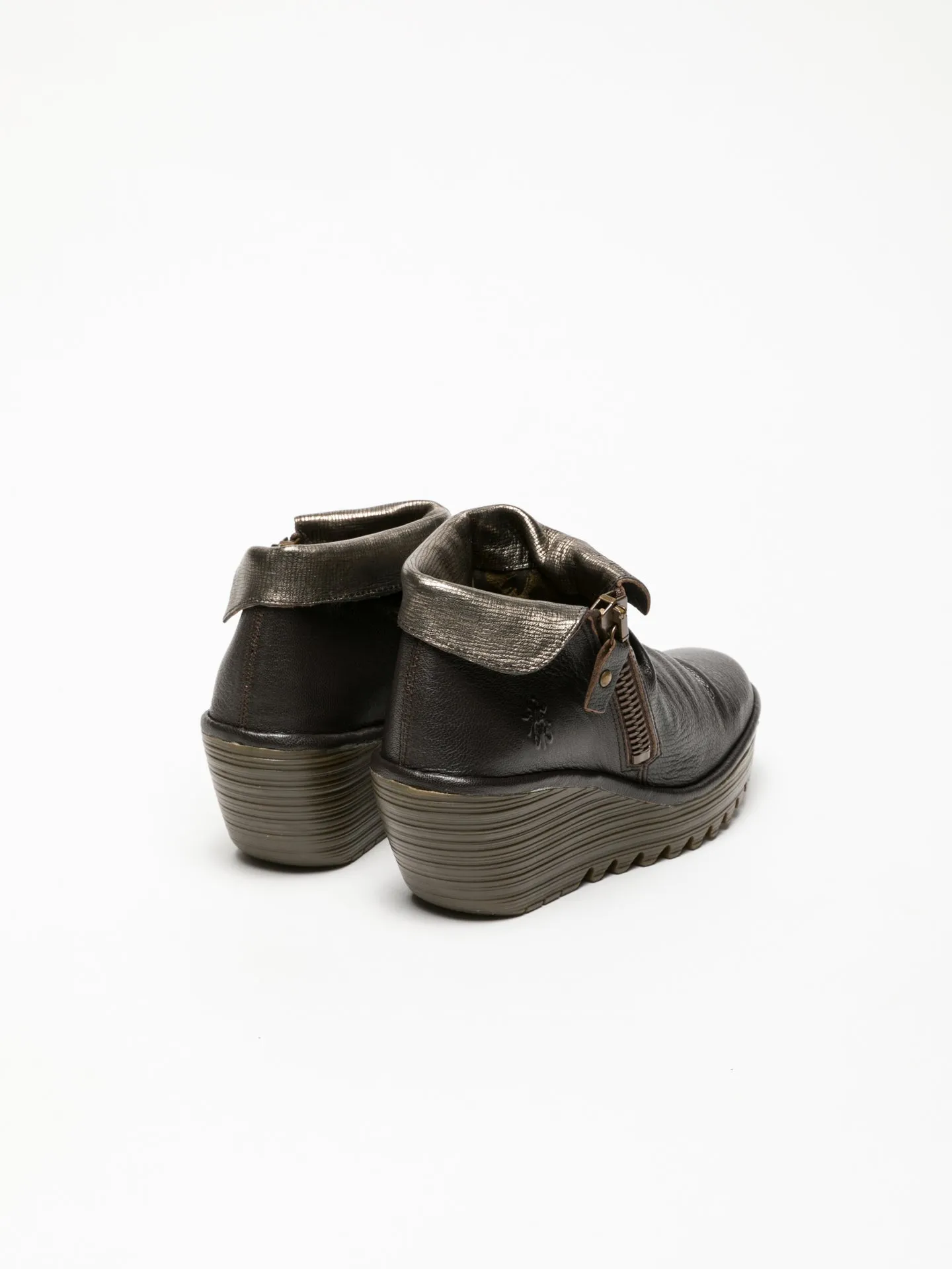 Brown Zip Up Ankle Boots