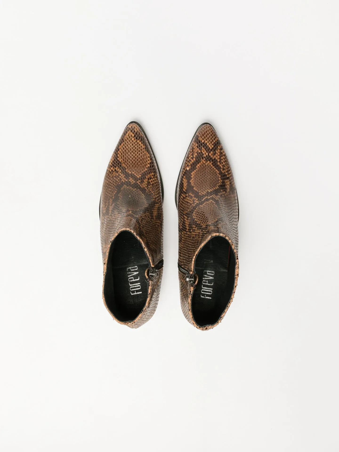 Brown Zip Up Ankle Boots