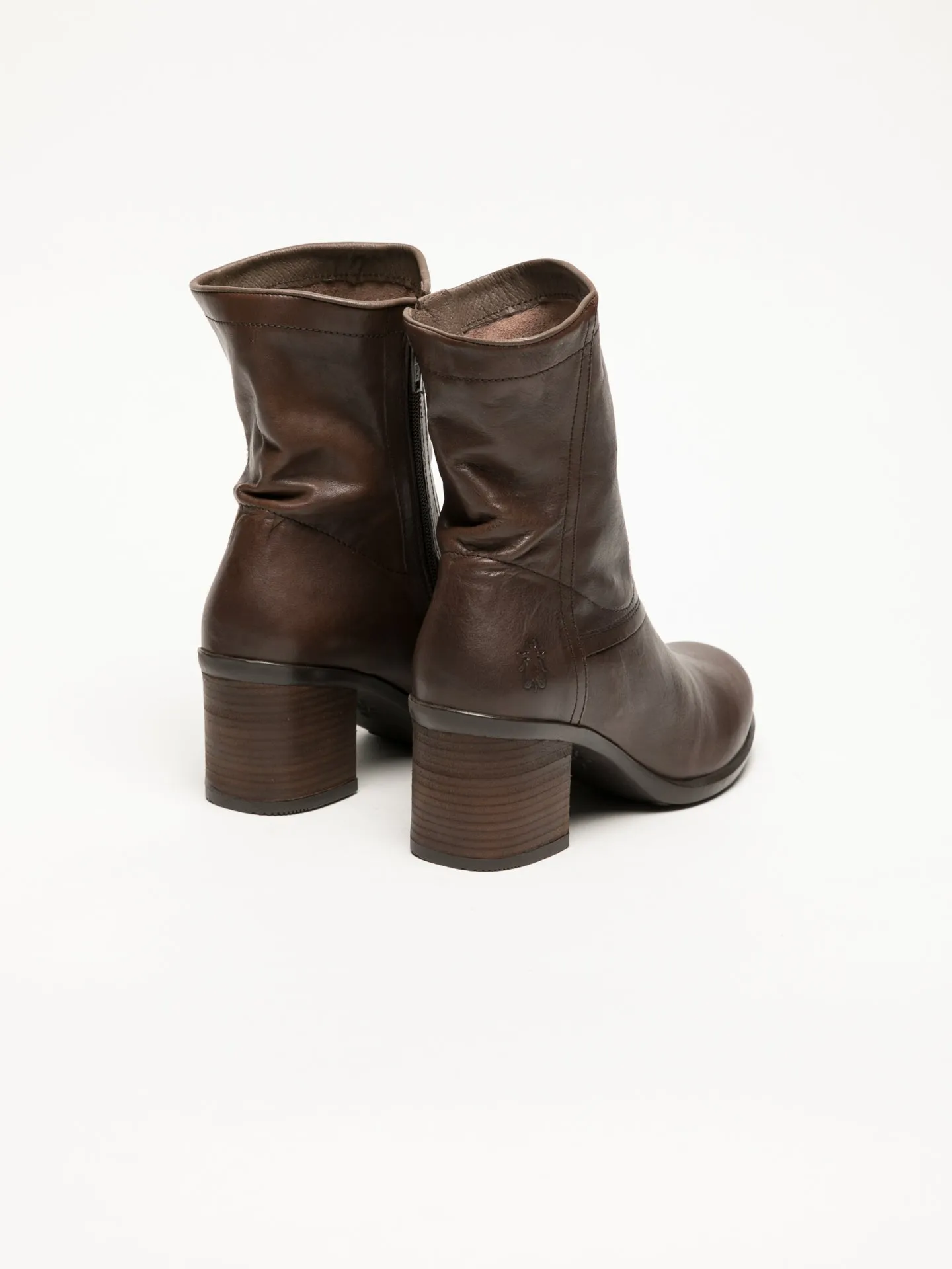 Brown Zip Up Ankle Boots