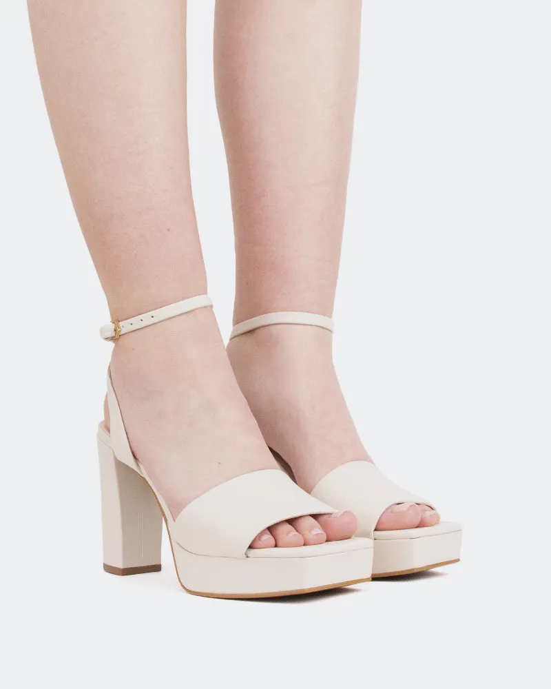 Caicos, Off White Leather/Cuir Blanc Cass
