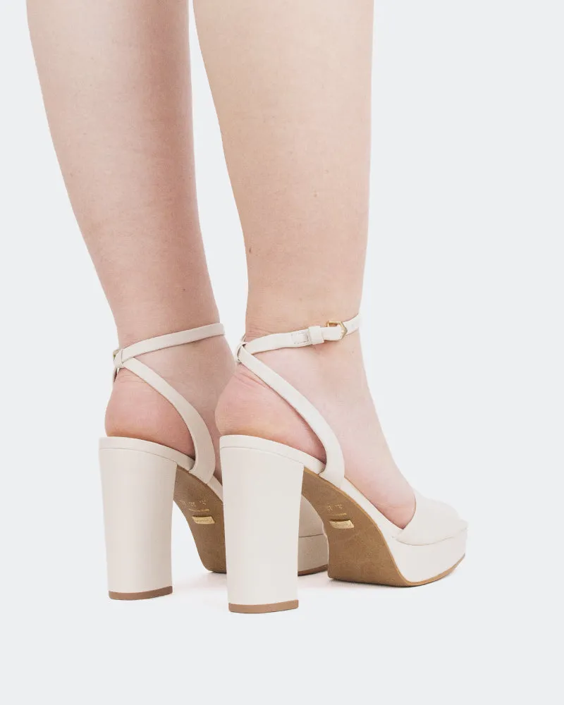 Caicos, Off White Leather/Cuir Blanc Cass