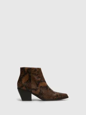 Camel Cowboy Ankle Boots