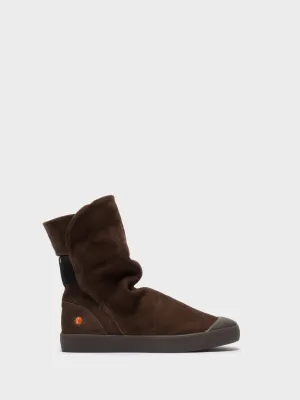 Chocolate Round Toe Ankle Boots