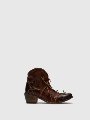 Chocolate Zip Up Ankle Boots