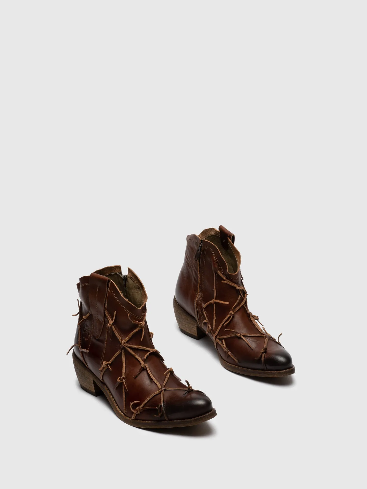 Chocolate Zip Up Ankle Boots