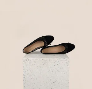 Como - Perforated Black Suede (cap toe)