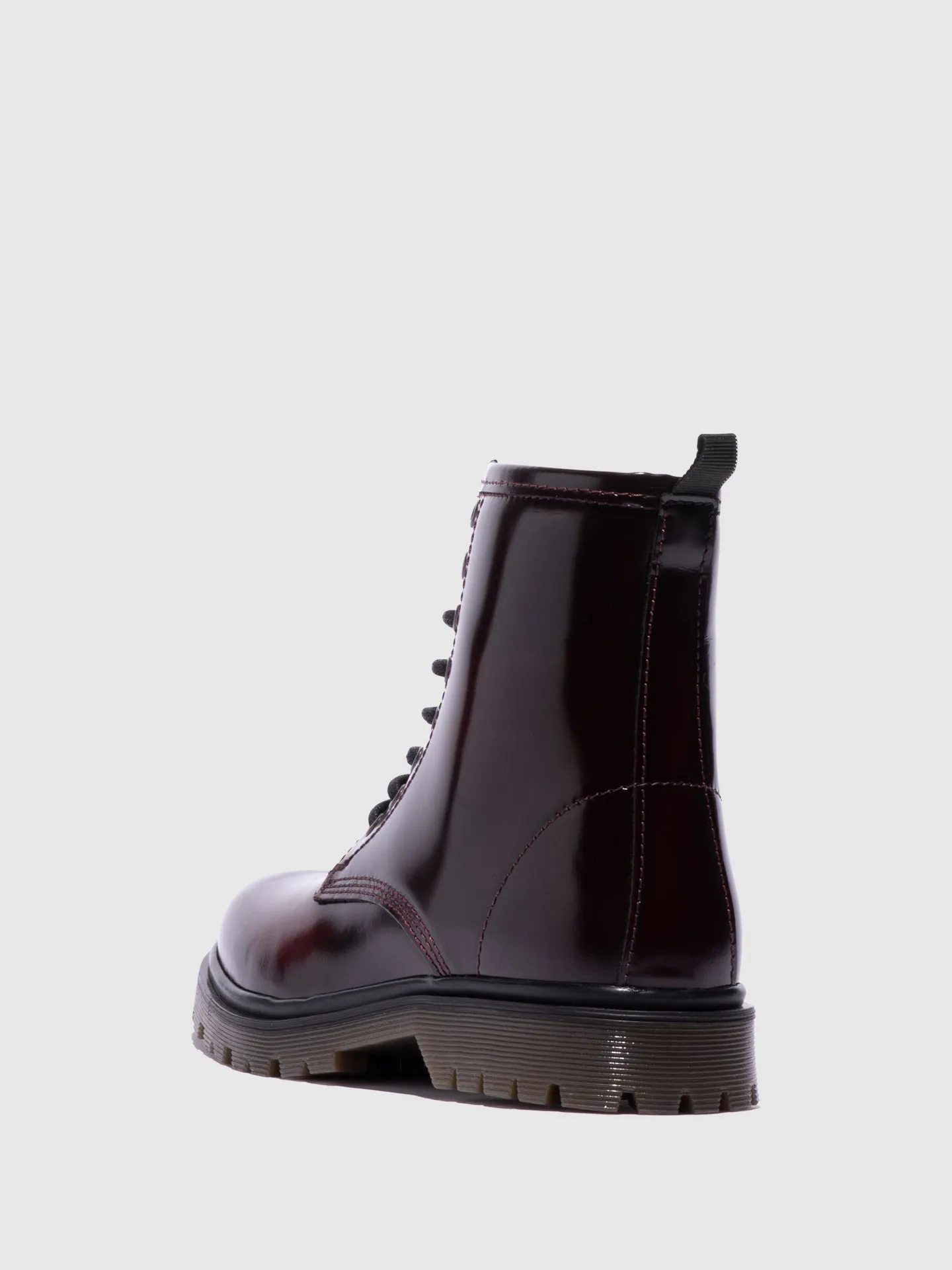 Crimson Lace-up Ankle Boots
