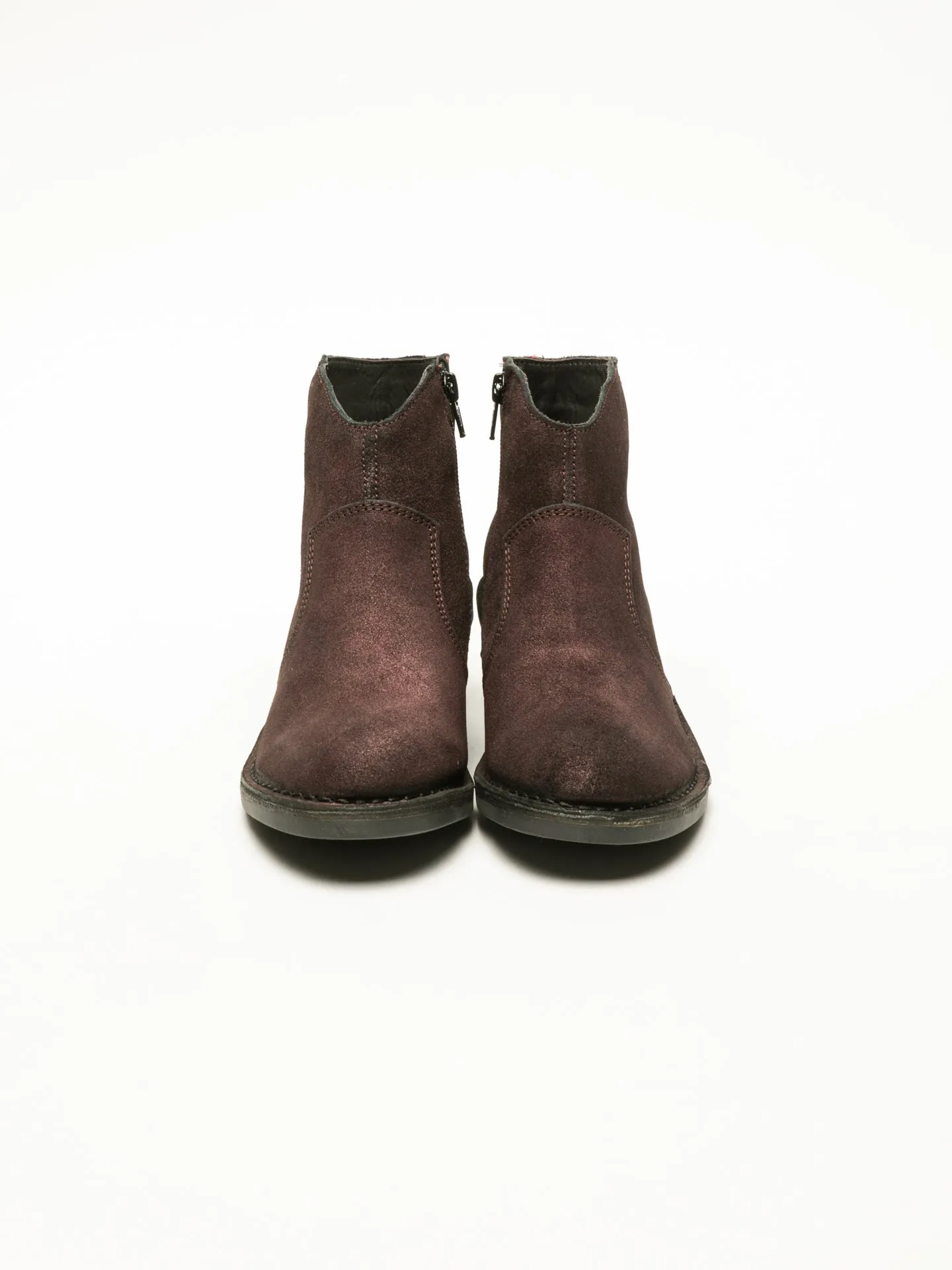 DarkRed Zip Up Ankle Boots