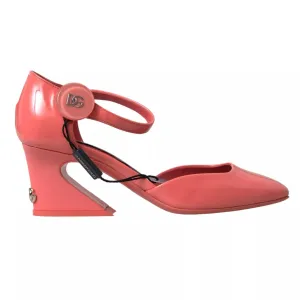 Dolce & Gabbana Peach Leather Ankle Strap Heels Sandals Women's Shoes (Pre-Owned)