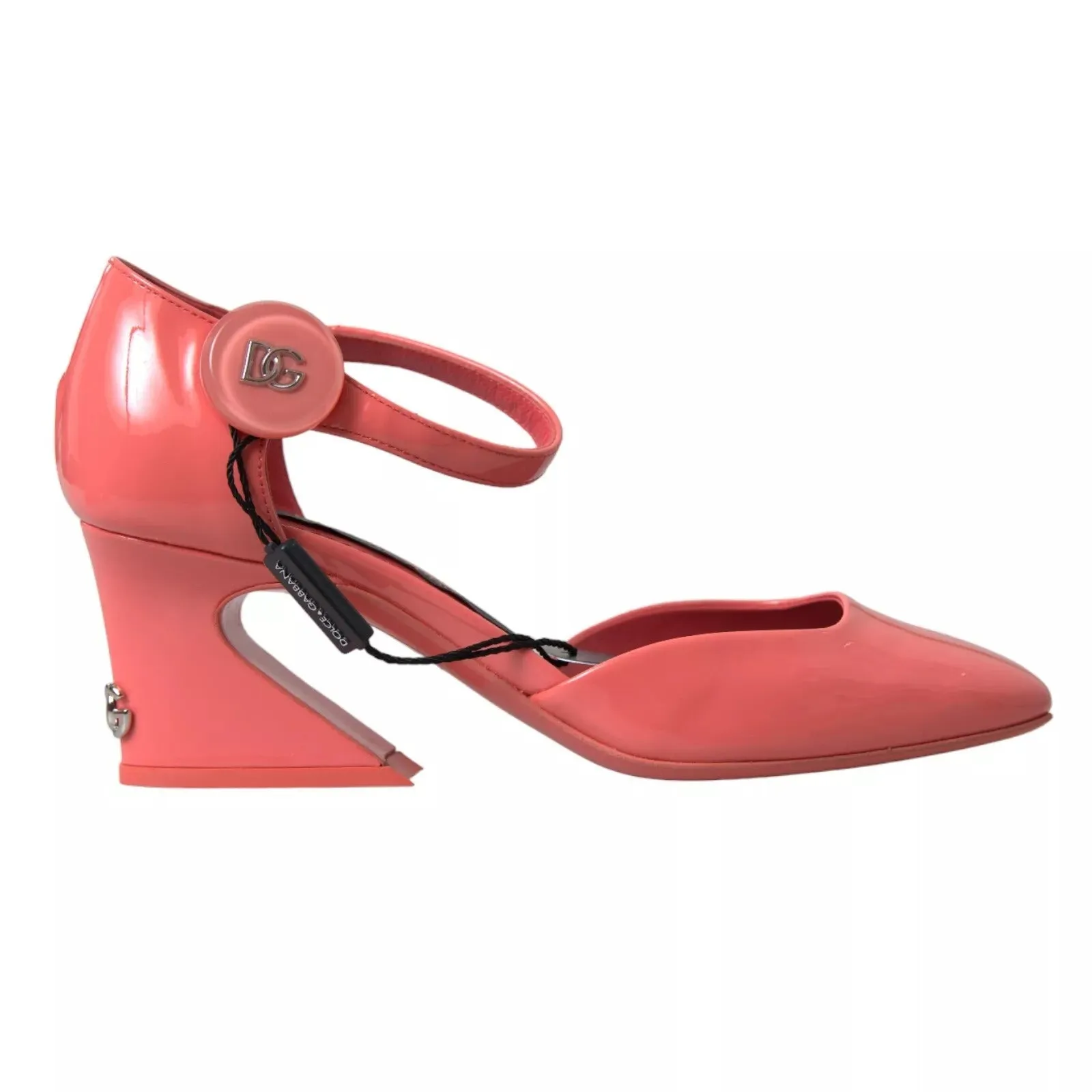 Dolce & Gabbana Peach Leather Ankle Strap Heels Sandals Women's Shoes (Pre-Owned)