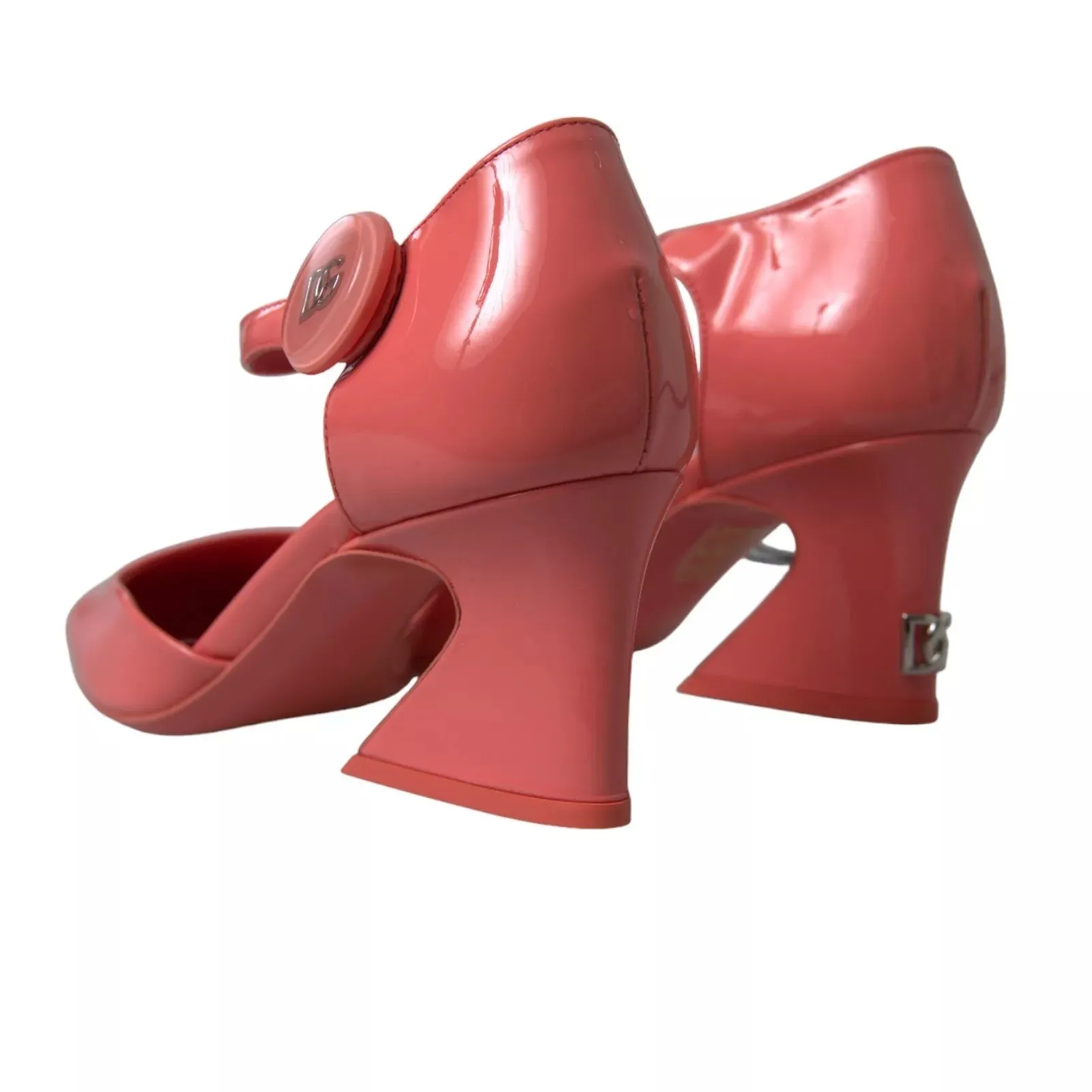 Dolce & Gabbana Peach Leather Ankle Strap Heels Sandals Women's Shoes (Pre-Owned)