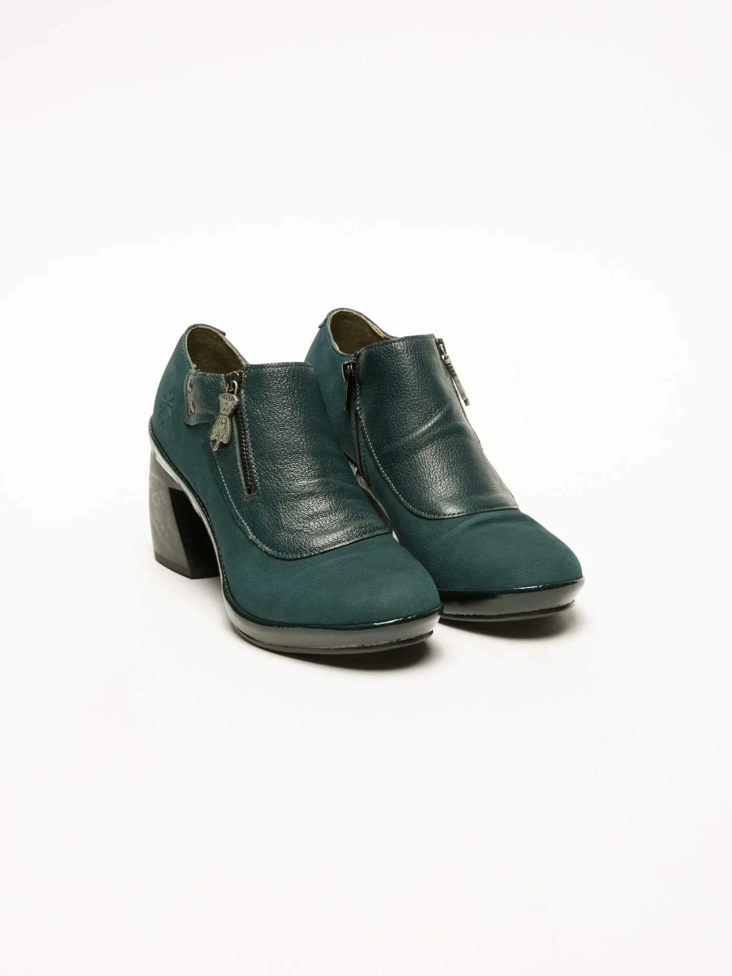 Green Zip Up Ankle Boots
