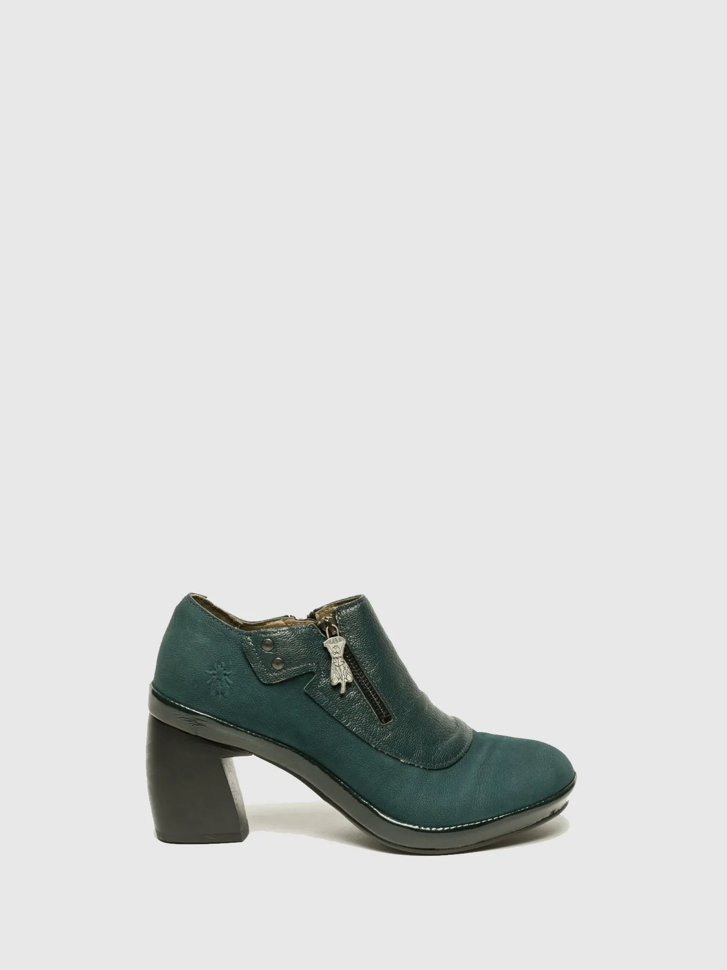 Green Zip Up Ankle Boots