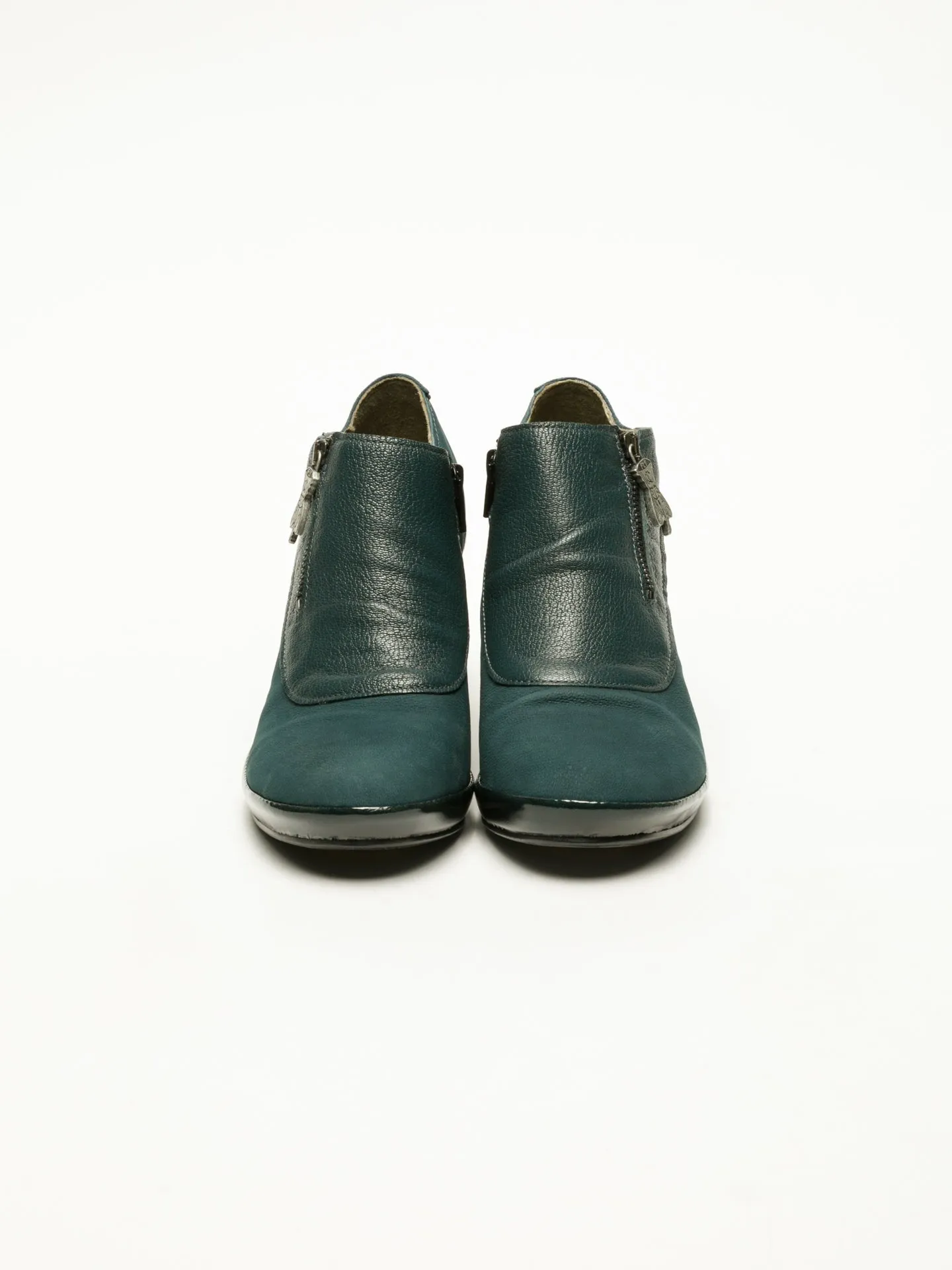 Green Zip Up Ankle Boots