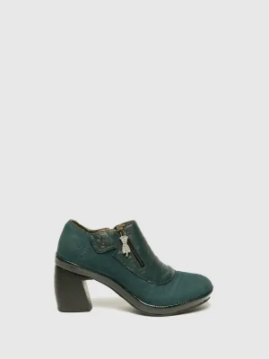 Green Zip Up Ankle Boots