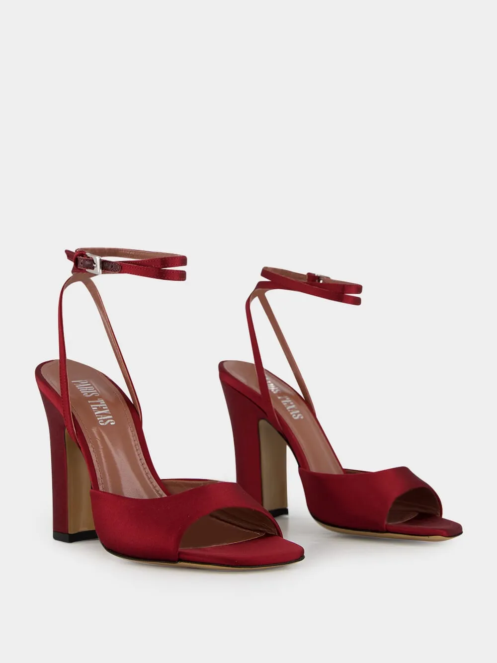 Lara Rouje Noir Satin Sandal