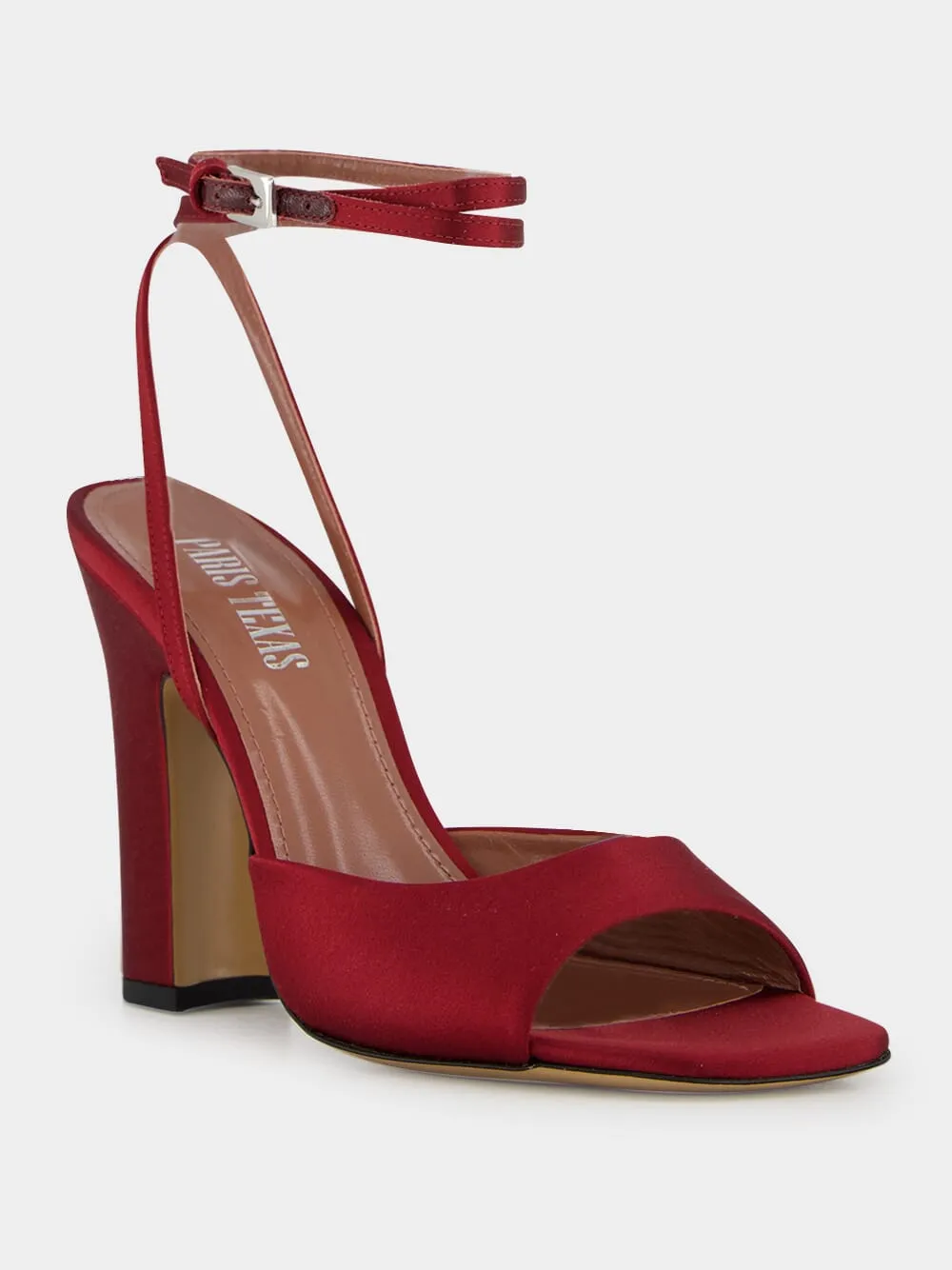 Lara Rouje Noir Satin Sandal