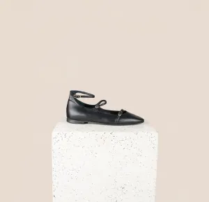 Nola Almond - Black Leather