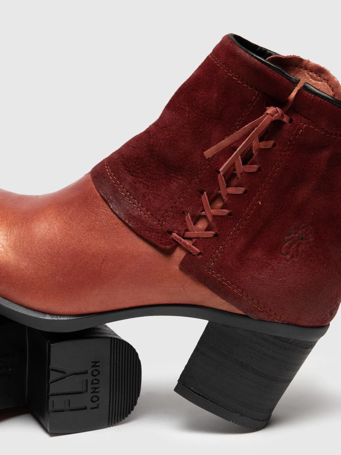 Red Zip Up Ankle Boots