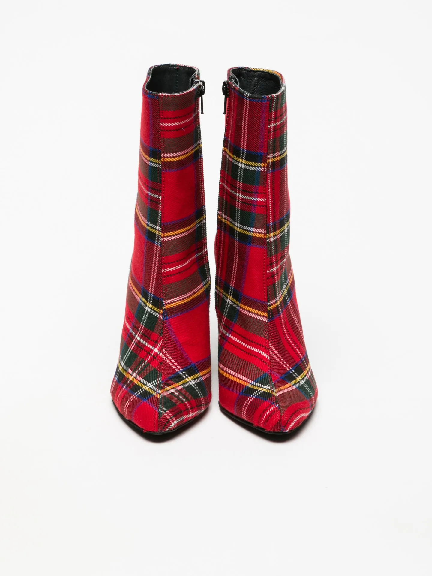 Red Zip Up Ankle Boots