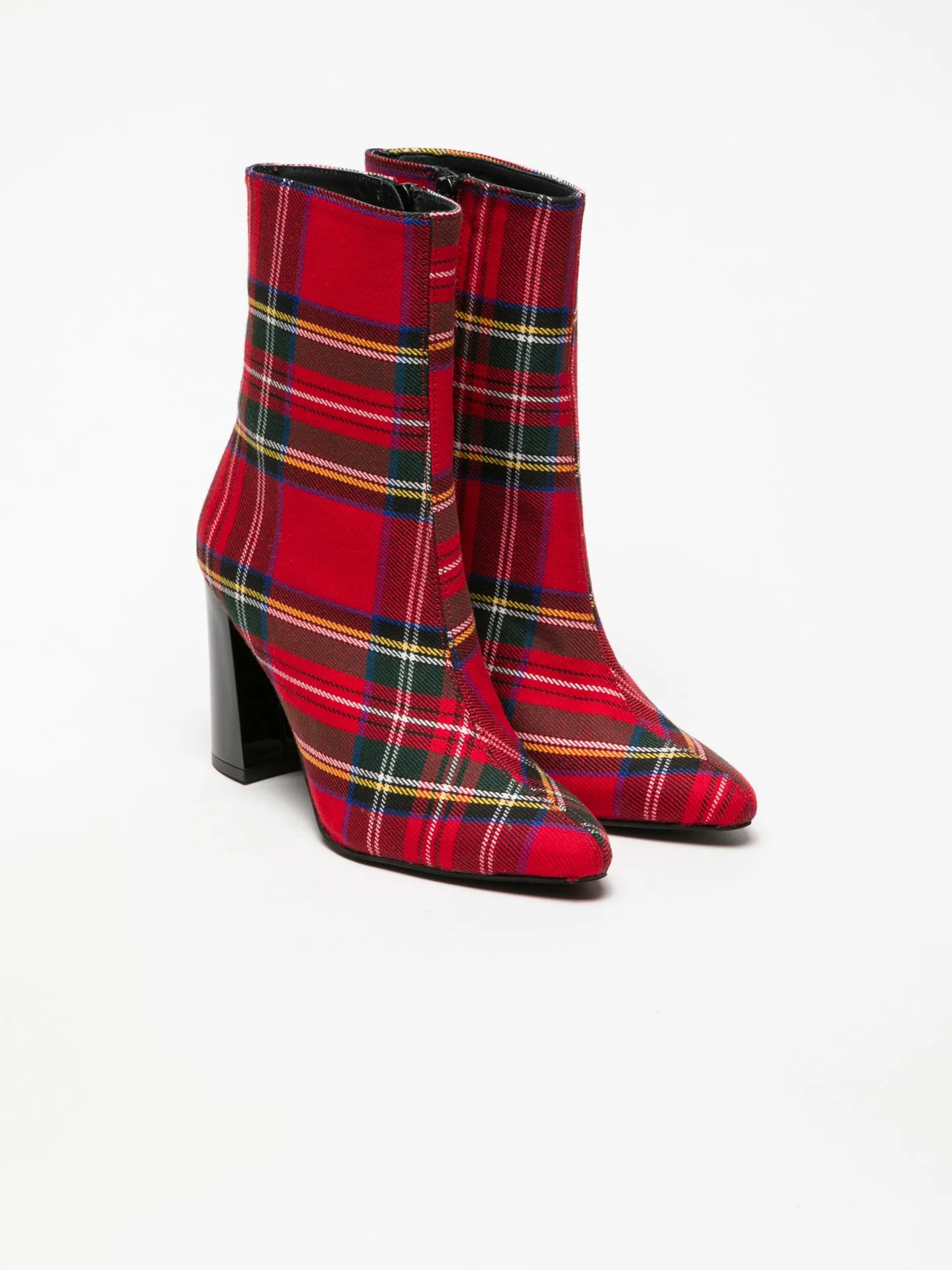 Red Zip Up Ankle Boots