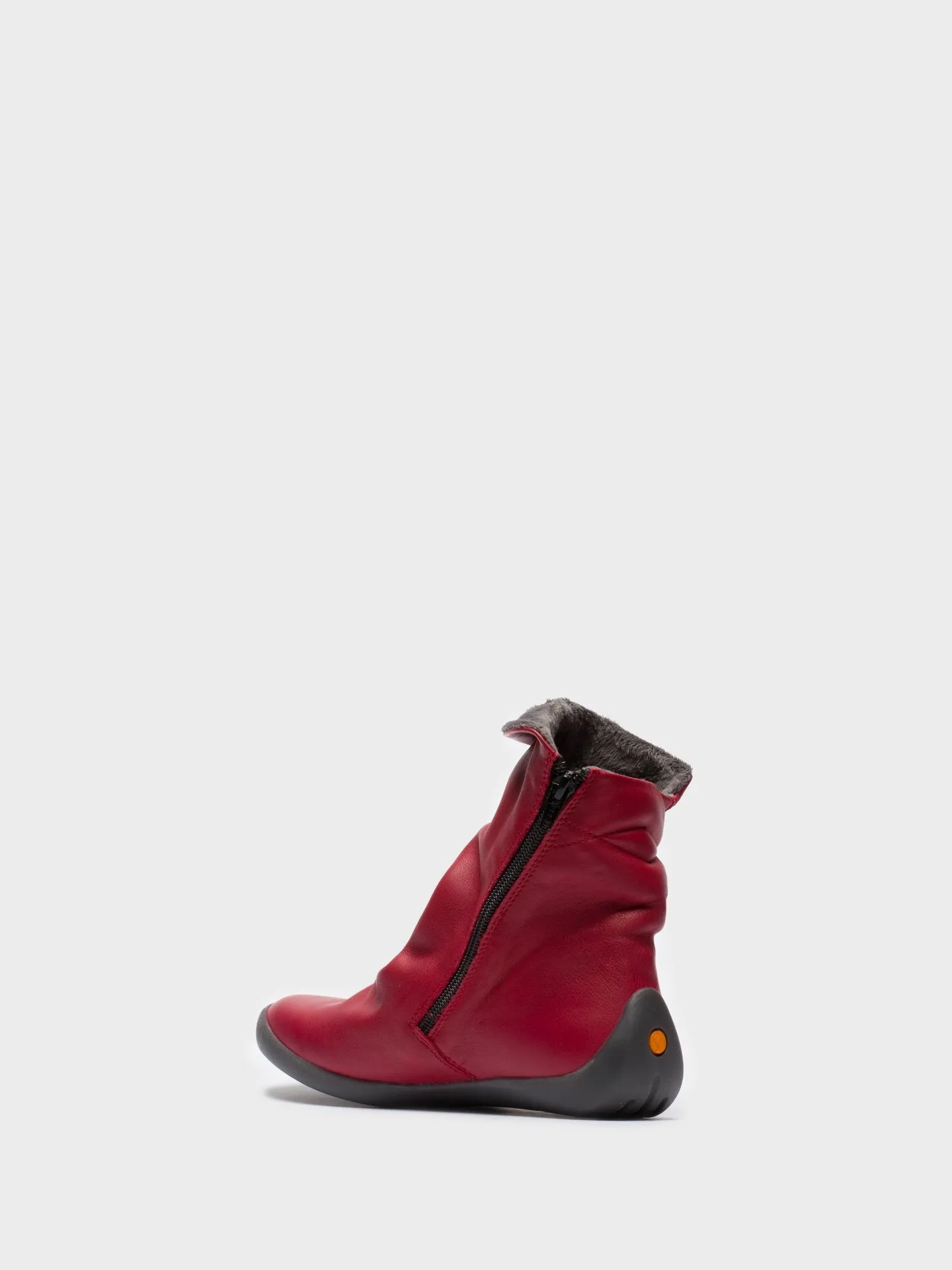 Red Zip Up Ankle Boots