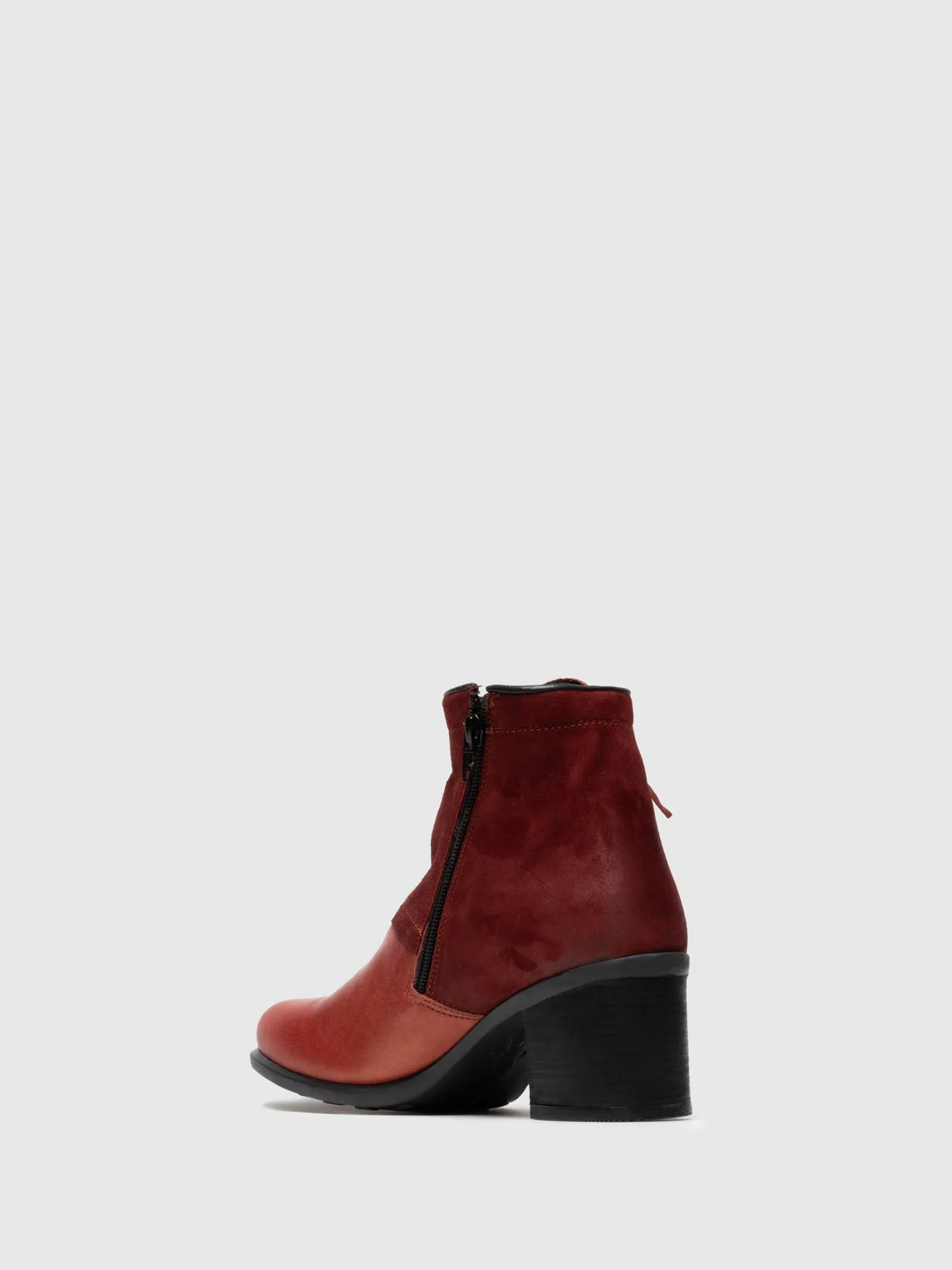 Red Zip Up Ankle Boots