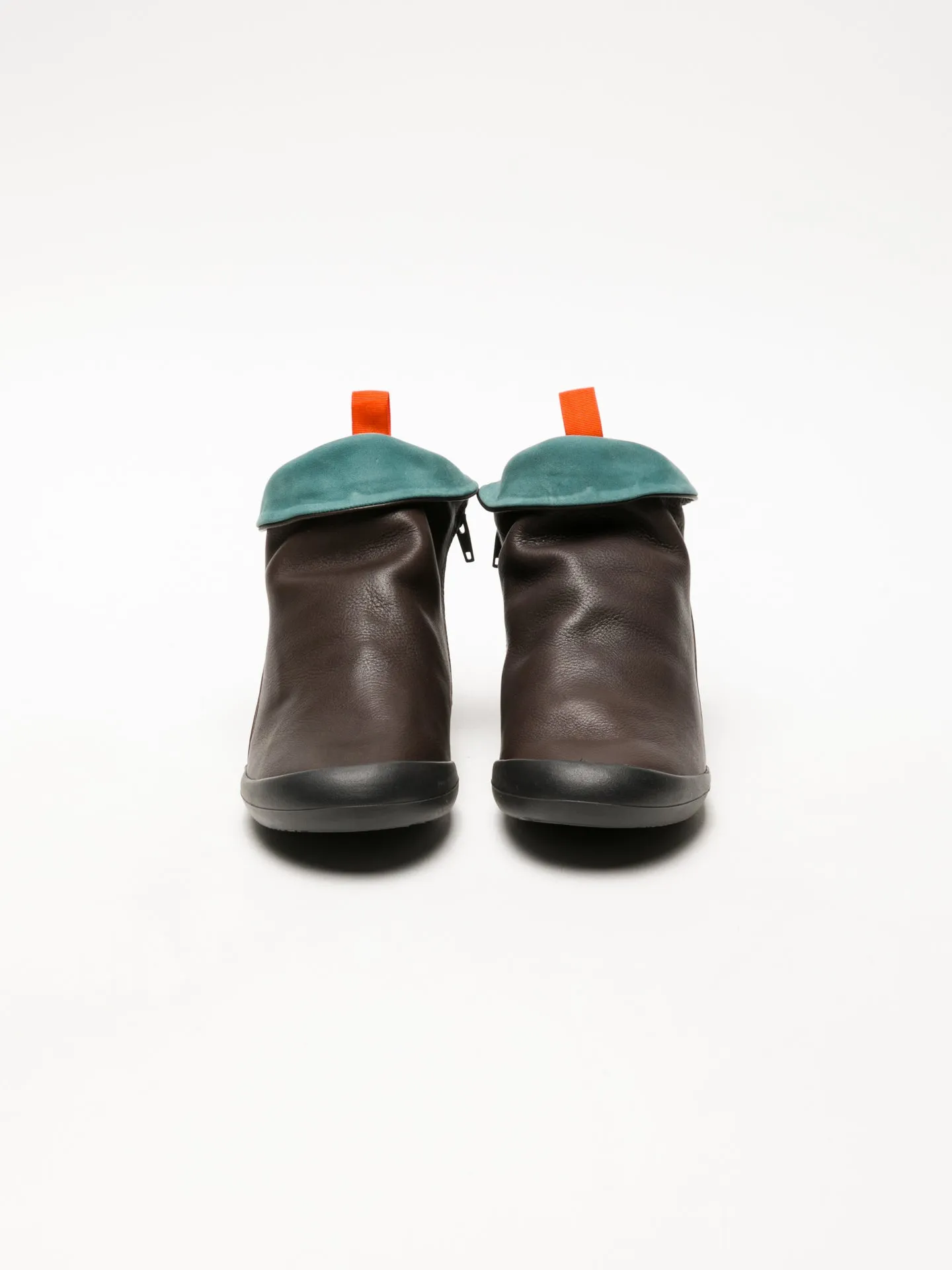 SaddleBrown Zip Up Ankle Boots