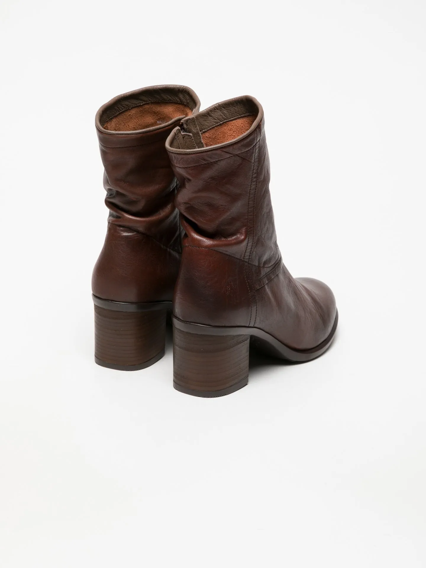 SaddleBrown Zip Up Ankle Boots