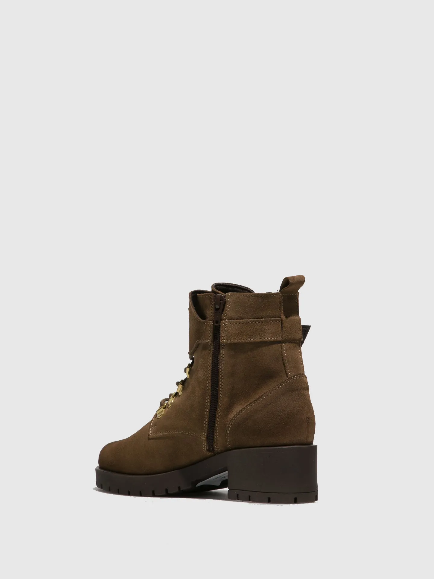 Taupe Buckle Ankle Boots