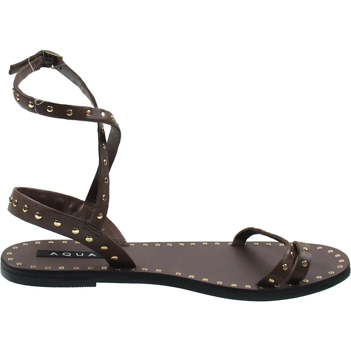 Womens Studded Leather Flatform Sandals