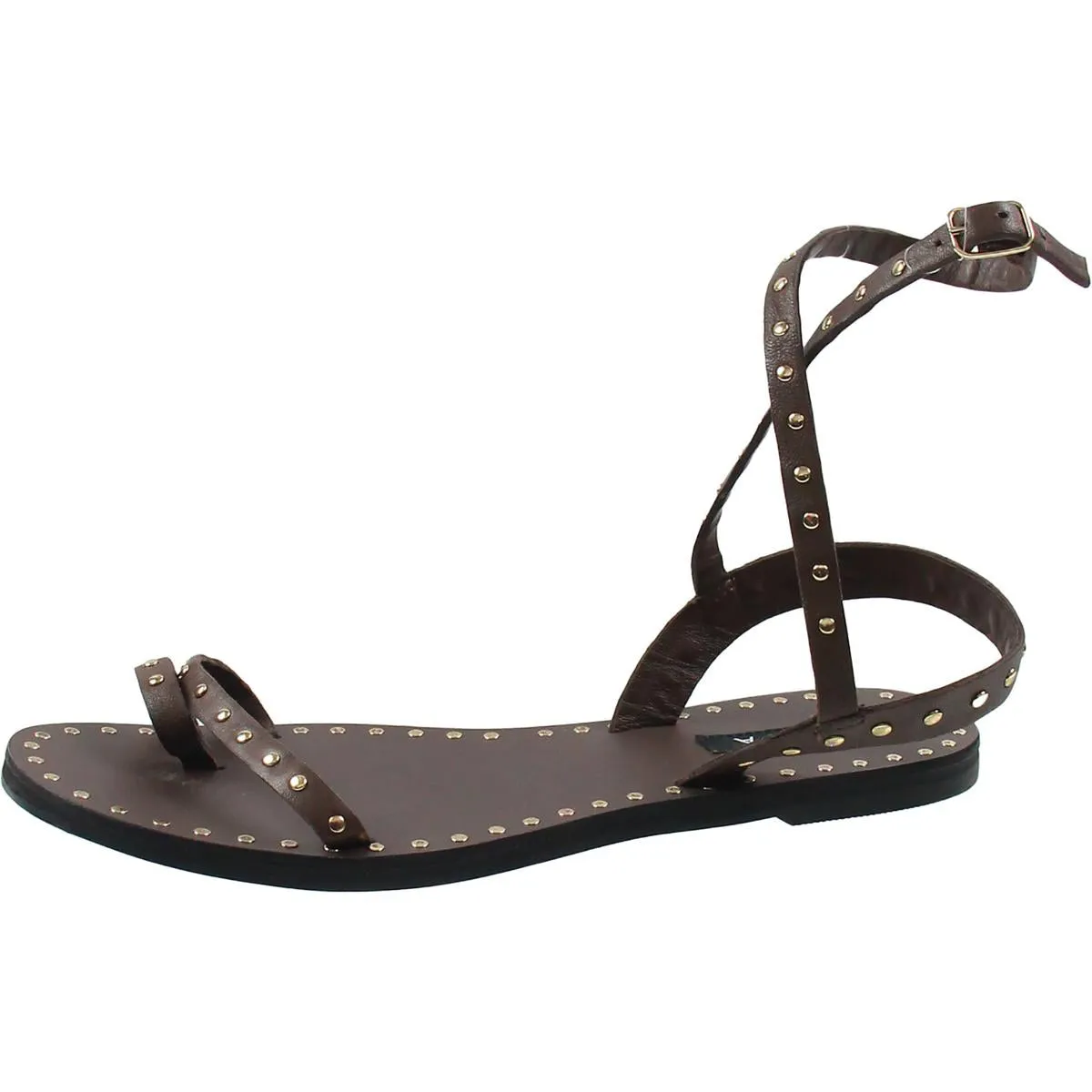 Womens Studded Leather Flatform Sandals