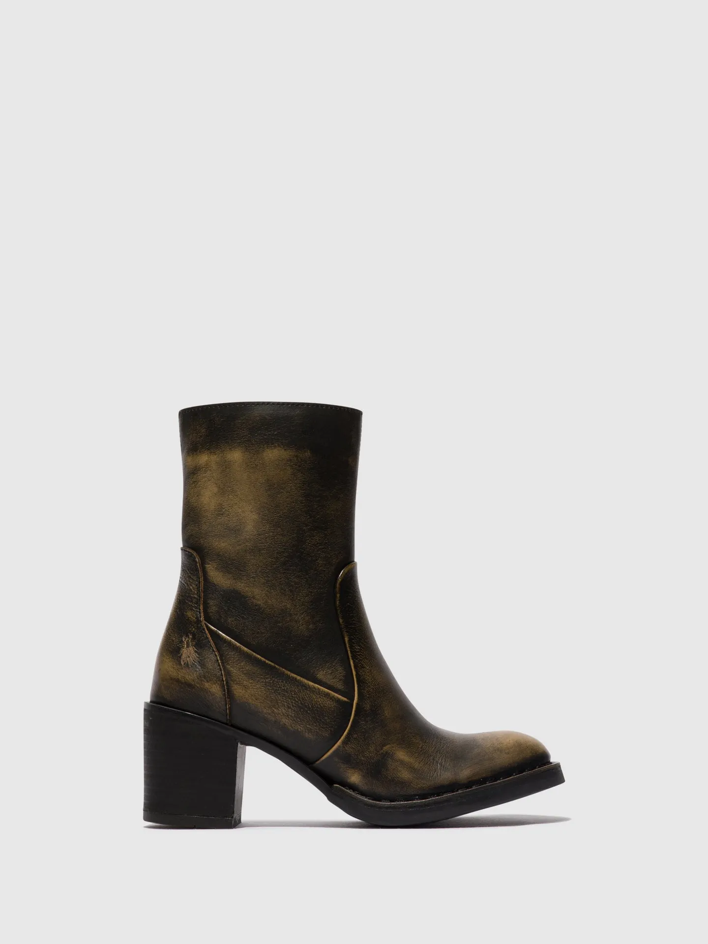 Zip Up Ankle Boots BECY097FLY OLIVE