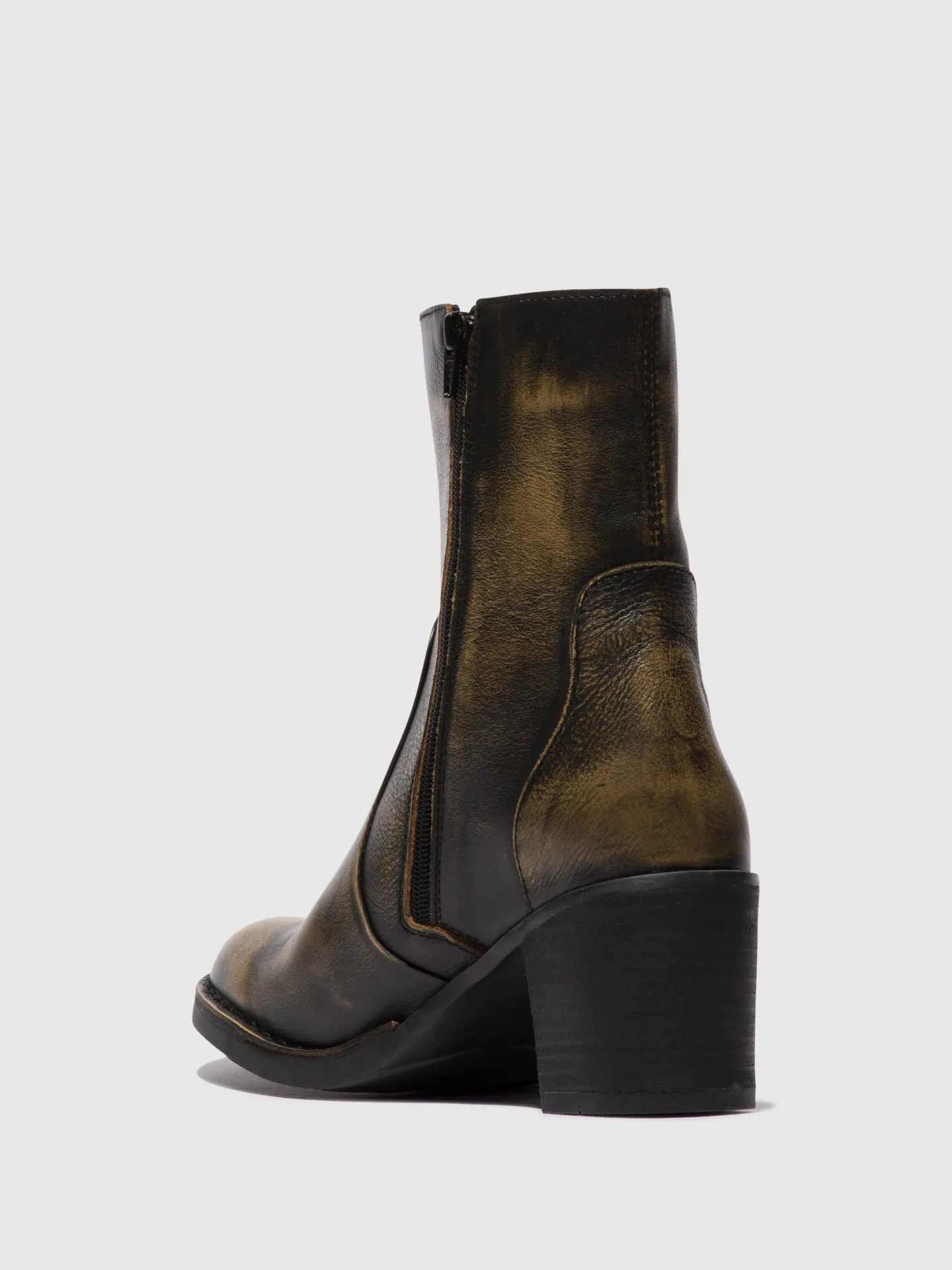 Zip Up Ankle Boots BECY097FLY OLIVE