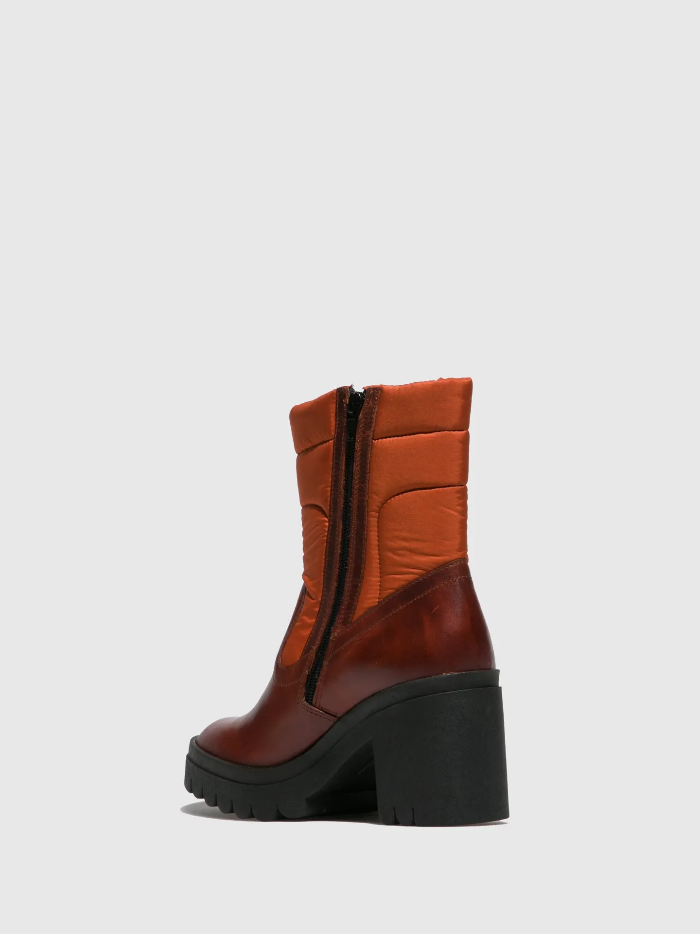 Zip Up Ankle Boots TYKE661FLY RUG/NYLON BRICK/ORANGE